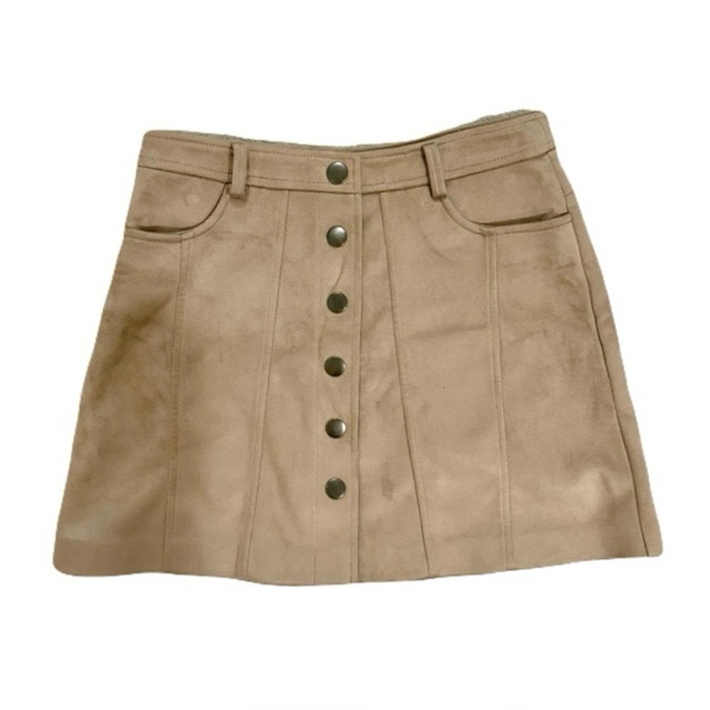 Tan Button-Front Women's Skirt - Picture 2 of 2